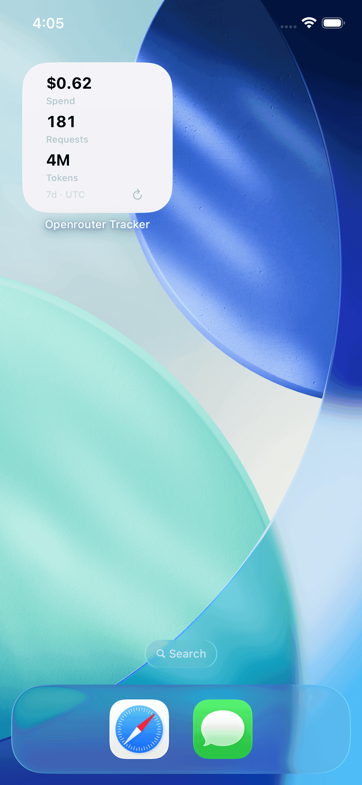 Small OpenRouter home screen widget